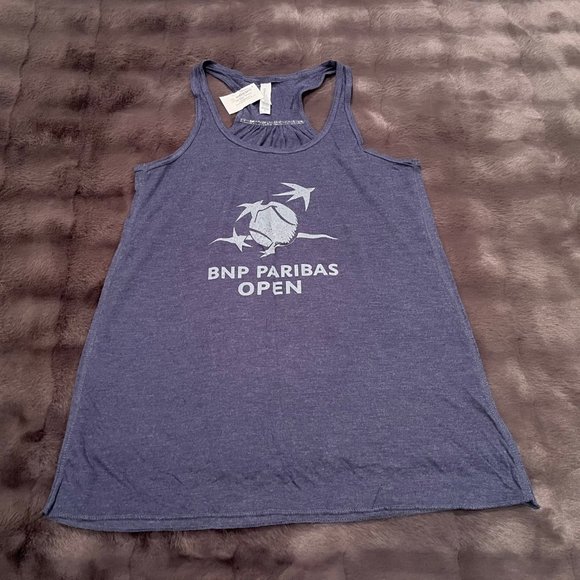 Bella Canvas Tops - BNP Paribas Open Women's Blue Racerback Tank Top - Small